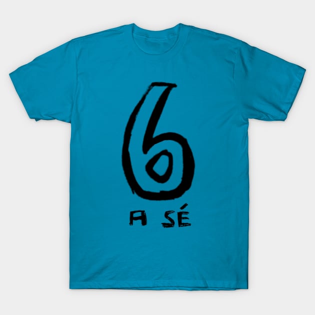 Irish Number 6, Gaelic Irish Six T-Shirt by badlydrawnbabe